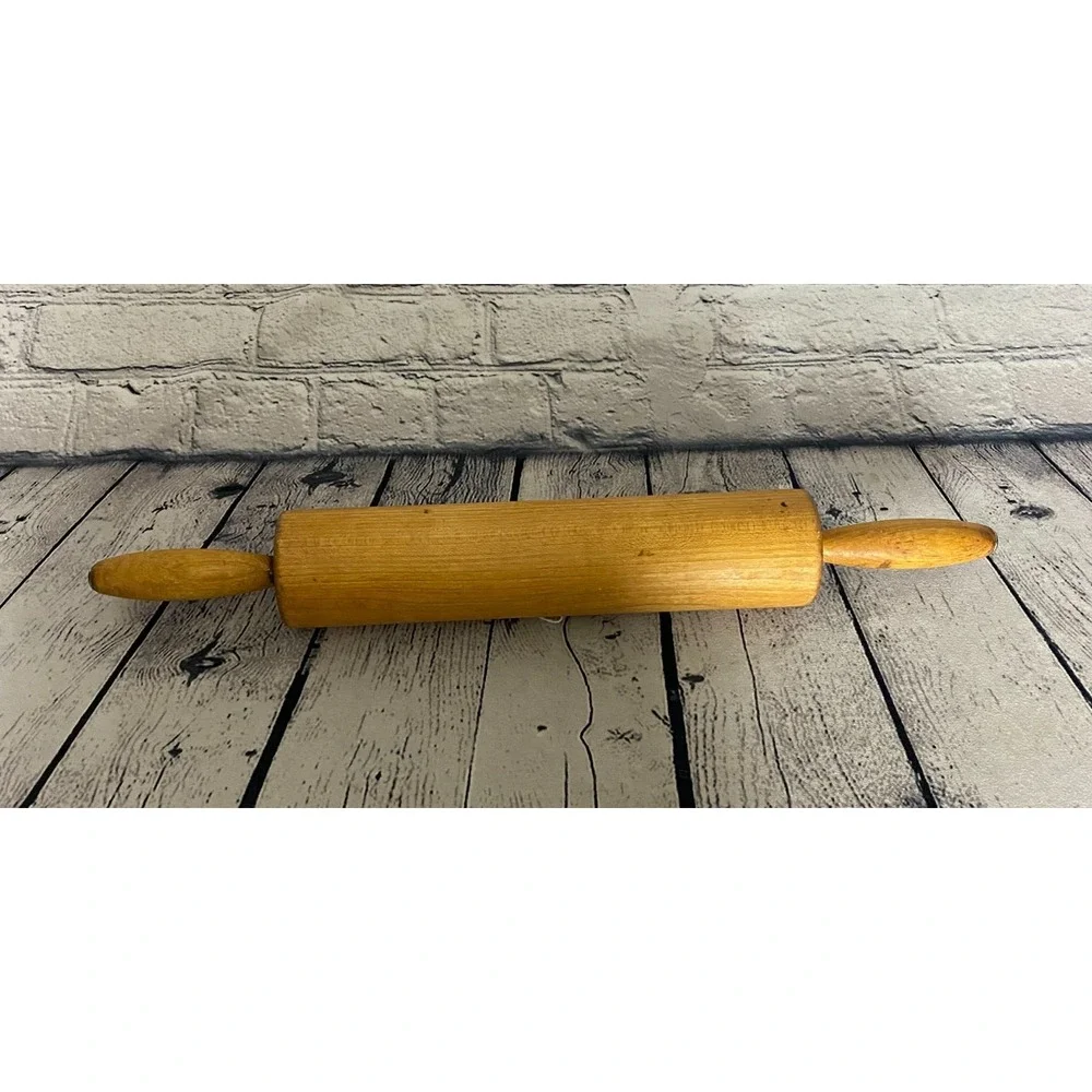 Vintage 10.5' Wooden Rolling Pin Primitive Country Farmhouse Decor for Kitchen